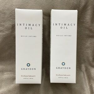 TWO NEW In Box Graydon Intimacy Oil 100 ml / 3.4 fl oz.
